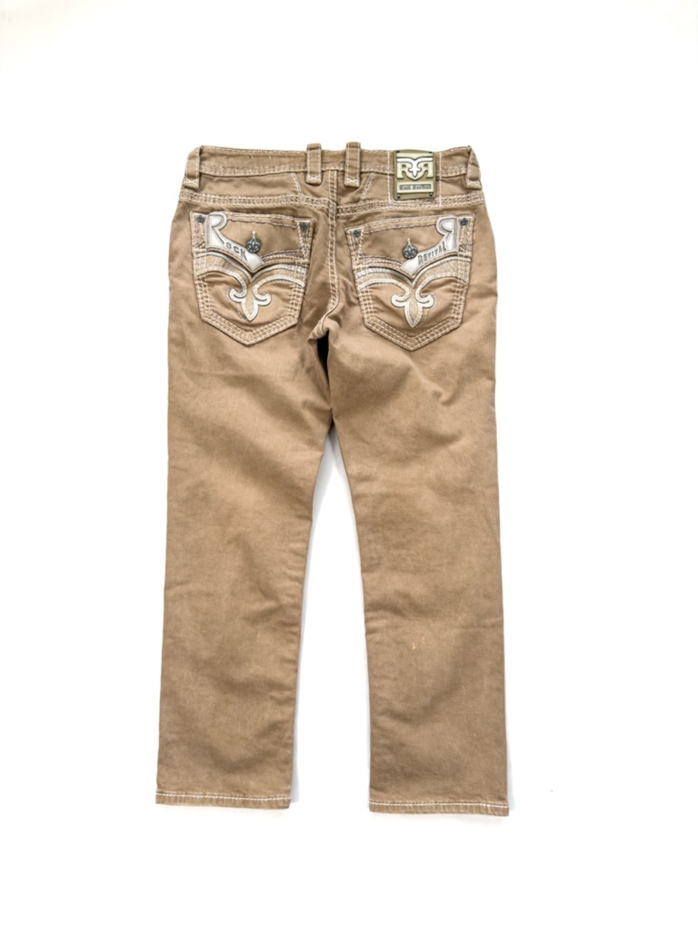 Rock Revival Men’s Reeves Straight Stretch Pant Size 34/29 Tan/Khaki